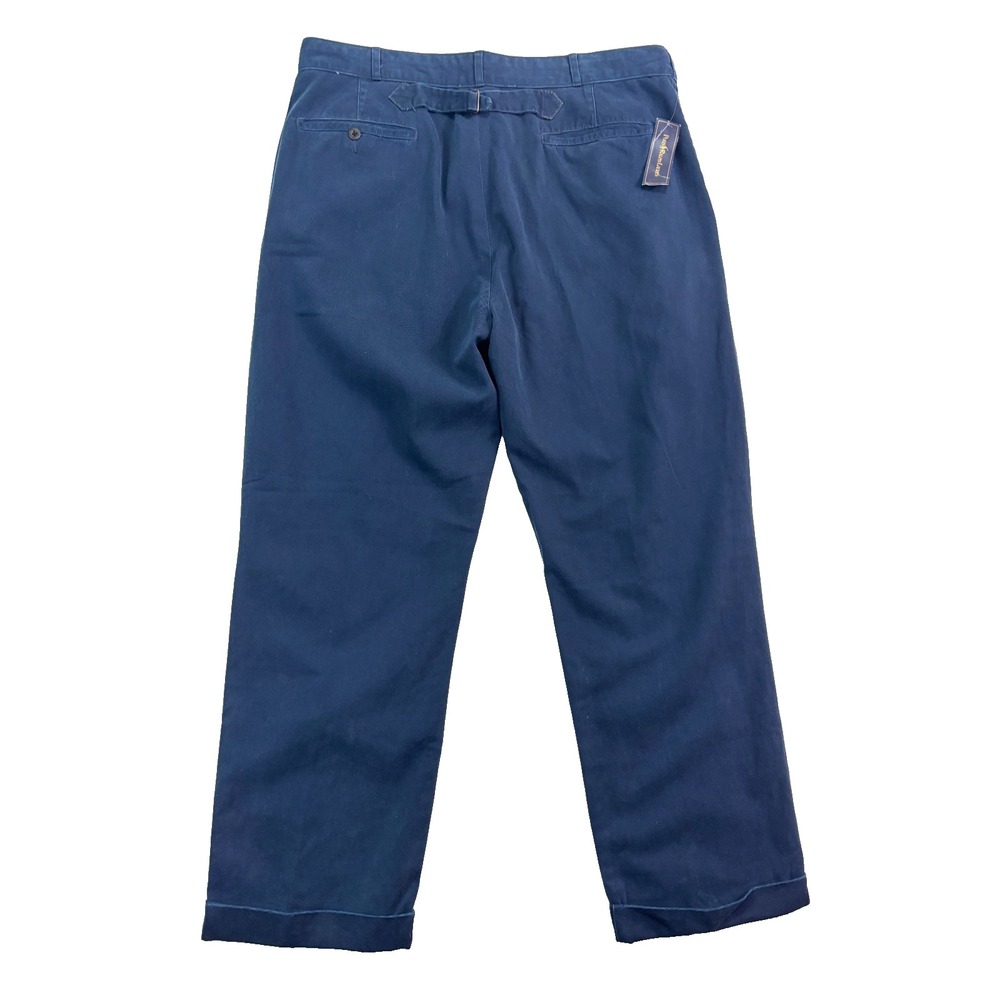 NEW Polo Ralph Lauren 38x30 Navy Blue Buckle Cinch Back Pants GI FIT‎ cotton Vtg